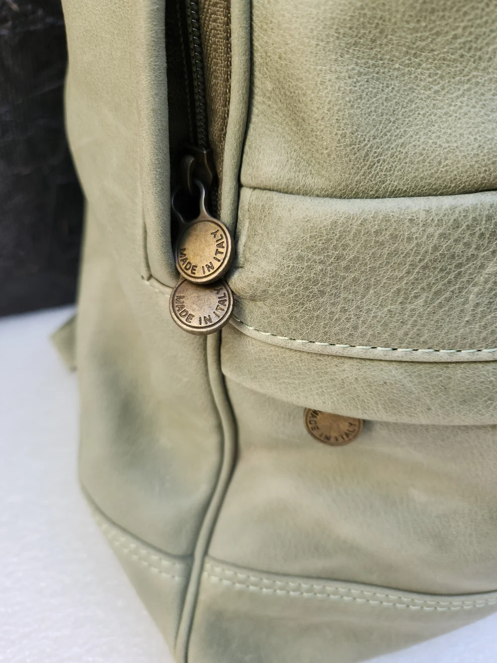 I Medici Firenze Verde Leather Backpack